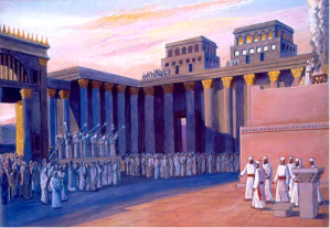 el atrio se llena de gente